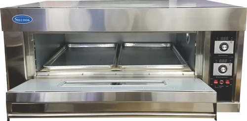 Imagen 2 de 4 de Horno Pizzero Silcook Electrico A La Piedra 2 Bandejas