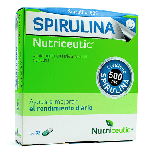 Suplemento en cápsula Nutriceutic  Espirulina proteínas en caja 32 un