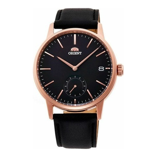 Reloj Orient Cuero Negro Rose Fecha Clasic Hombre Ra-sp0003b