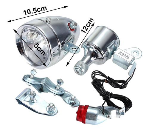. Juego De Luces For Bicicleta Con Dinamo, Faro Eco Style A