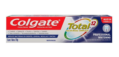 Crema Dental Colgate Total 12 Professional Whitening 70g