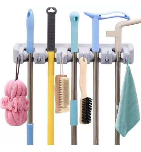 De Escoba Mop Organizador Colgante Rack 5 Grs