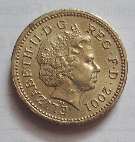 Moneda De 1 Libra, Reino Unido, Año 2001, Excelente Estado 
