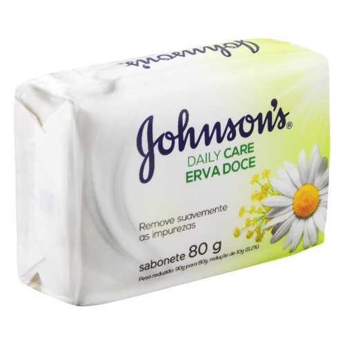 Imagem 3 de 4 de Sabão em barra Johnson's Erva-Doce Daily Care de 80 g