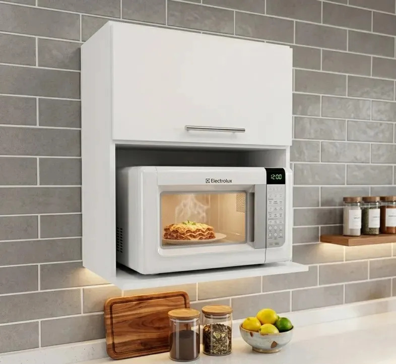 Alacena Gabinete Porta Microondas 60x60cm Mueble Cocina Blanco