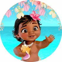 Comprar Painel Em Lona Redondo Moana Baby 1,0x1,0 Lona Fosco  (1)