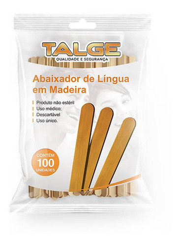 Espátula Depilação Palito Abaixador De Língua Madeira 100un