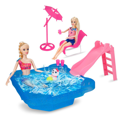 Bettina Juego De Piscina - Glam Pool Con Tobogan, Accesorios