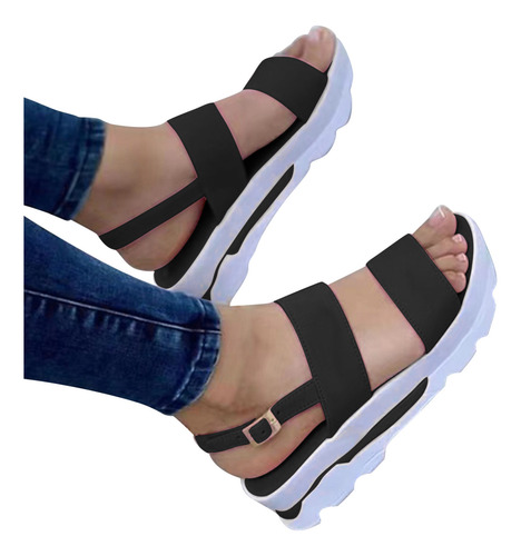 Sandalia B De Verano Para Mujer, Con Suela Gruesa, A La Moda