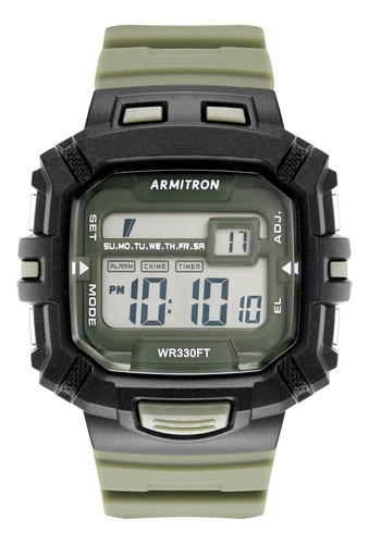 Armitron 40/ - Reloj Digital Con Cronógrafo De Resina Para.