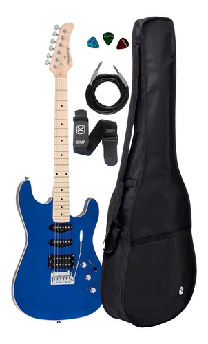 Guitarra Strinberg Sgs180 Azul Tbl Humbucker + Kit Capa Cabo