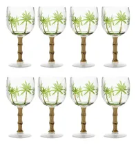 Comprar Jogo 8 Taças De Acrílico Palm Tree Tropical Wolff 500ml