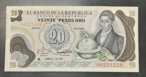 Billete Reposicion De 20 Pesos, Año 1981, Estado 9,# 1229