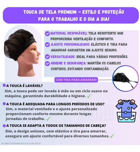 Touca Toca Rede C Aba Amarra Restaurante Cozinha Garçom Chef