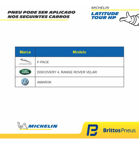 Kit 2 Pneus Michelin Aro 20 Latitude Tour Hp 255/50 R20 109w