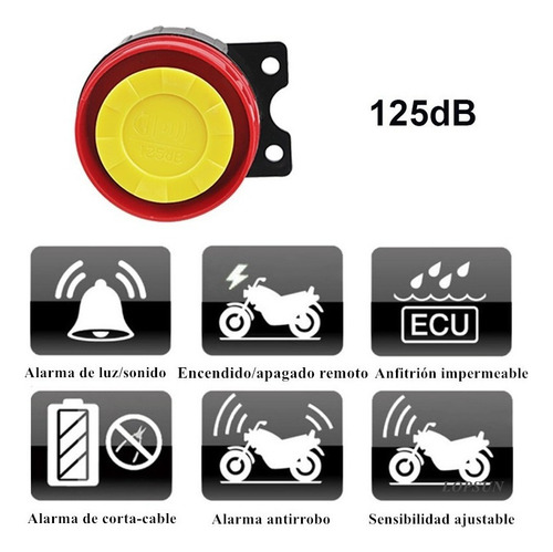 Alarma Antirrobo P/moto Encendido A Distancia Control Remoto