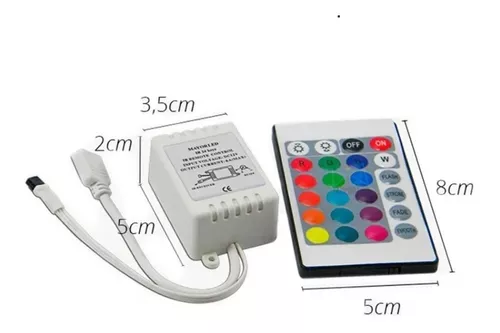 Conjunto de tiras LED 3M, tira LED RGB 5050 SMD, tira LED de LED 30, LED no  impermeabilizante (IP20), con 24 botones control remoto