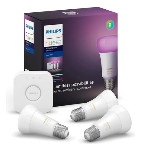 Kit Philips Hue Starter 9w A60 + Interruptor Wireless Hue