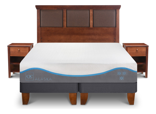 Cama Europea Alaska King + Set Torino Caramel