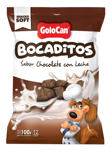 Bocaditos Snack Perros Golocan Chocolate X100gr X 5unid