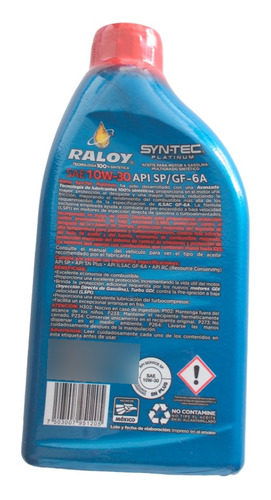 Aceite Raloy 5w30 Sintético Platinum .946ml
