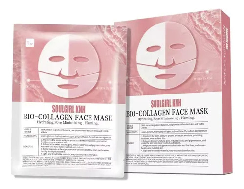 Set Mascarilla Facial Bio-colageno Tela Y Aplicable X 2 Und Todo Tipo De Piel