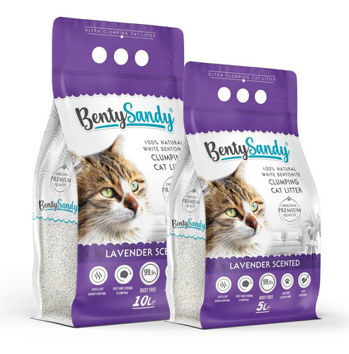 Arena Sanitaria Aglomerante Gato Bentysandy 10 L / Lavanda