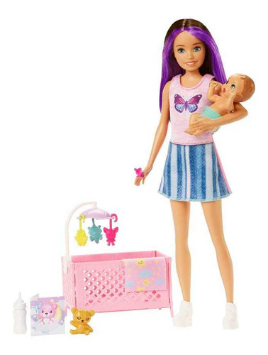 Barbie Set de Juego Skipper Hora de Dormir para niñas de 3 años en adelante