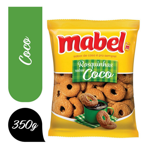 Biscoito Rosquinhas Sabor Coco Pacote 350g Mabel