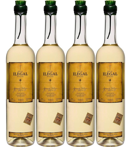 Pack De 4 Mezcal Ilegal Reposado 700 Ml