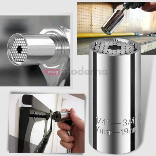 Imagen 5 de 9 de Llave Dado Universal Para Taladro Destornillador Adaptable M