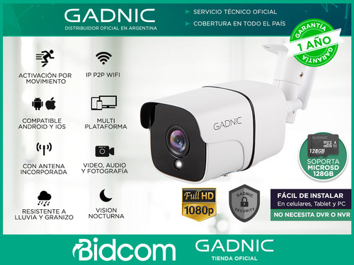 Camara De Seguridad Ip P2p Hd Wifi Vision Nocturna Exterior