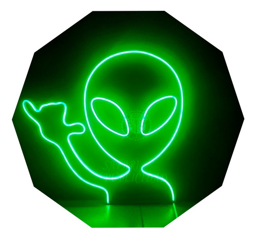 Cartel Alien Cool En Neón Led / Deco / Figuras / Luminoso