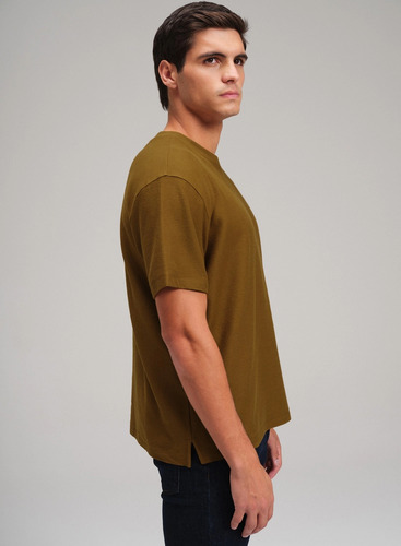 Remera Etiqueta Negra Cuello U French Terry Tabaco I25