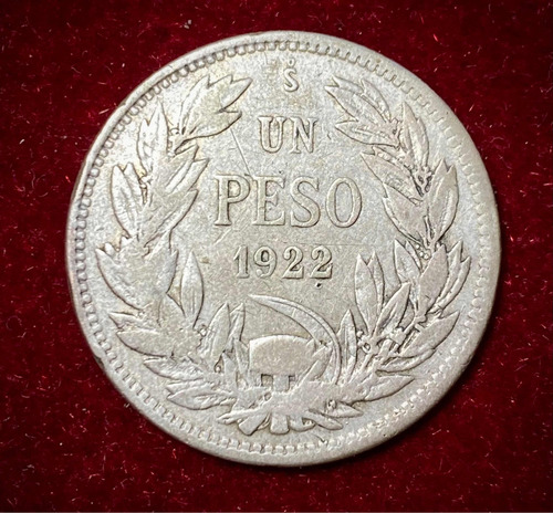 Moneda 1 Peso Chile 1922 Km 152.5 Plata 0.500 Cóndor (Usado)