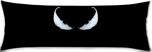 Cojin Almohada Larga Marvel Venom Cara Fondo Negro 35x100cm Diseño De La Tela Lisa