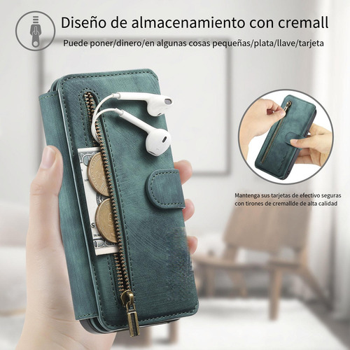 Funda De Piel Tipo Cartera Para Oppo C55/realme Neo7/realme Gt Master Edition, Funda Protectora Con Bolsillo Con Cremallera