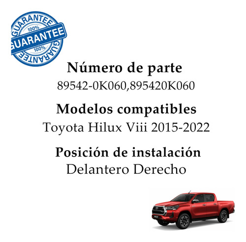 Sensor Abs Delantero Derecho Para Toyota Hilux 2015-2022