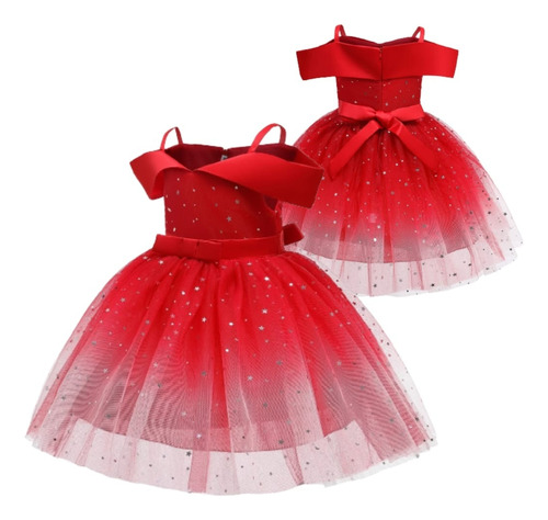 Vestido Princesa Elegante Brillante De Niña 2 A 12 Años C01