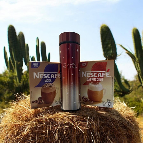 Nescafé Instantáneo Stick Sabores Sachet + Termo Digital