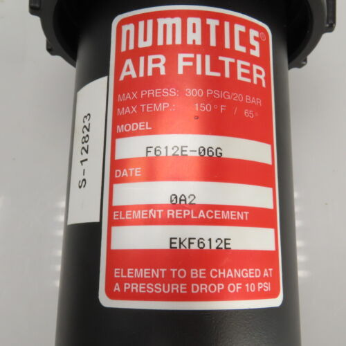 Numatics F612e-06g Inline Air Filter 3/4 Npt 300psig 15 Ssy