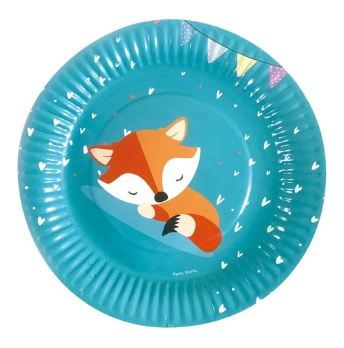 Kit Zorro Zorrito Platos Vasos Servilletas Descartables