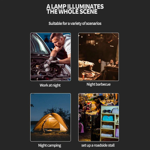 Linterna De Camping Led Lámpara Para Senderismo Recargable U