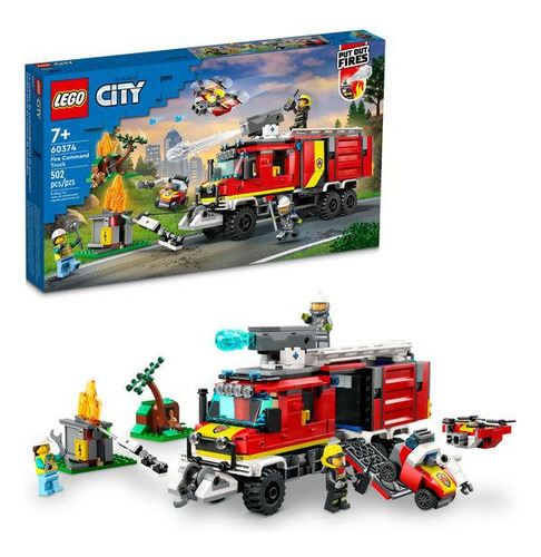 Lego Cidade 60374 City Caminhão De Comando Dos Bombeiros - Quantidade De Peças 502