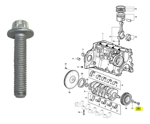 Tornillo Polea Cigüeñal Chevrolet Meriva 1.8 2004