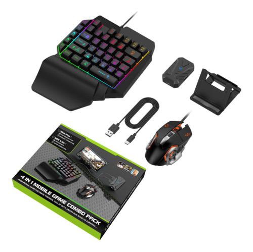 Combo De Teclado Y Mouse Para Juegos De Media Mano, Paquete 