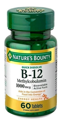 Natures Bounty Vitamina B12 1000mcg Suplemento 60c Local