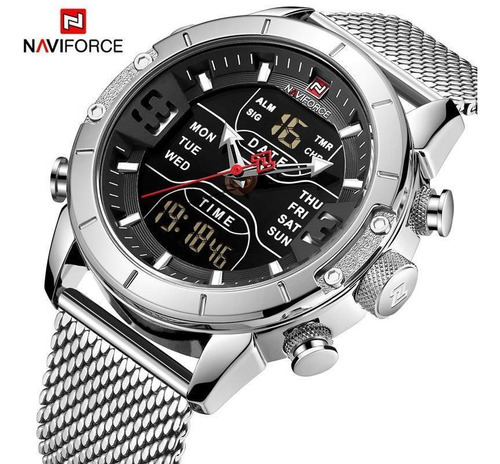 Relógio Naviforce Importado Original Modelo 9153 Prateado