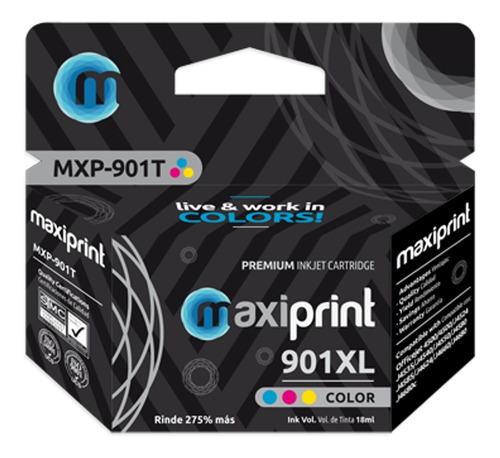 Imagen 1 de 2 de Cartucho Compatible Tinta Hp 901xl Ch562hl Color