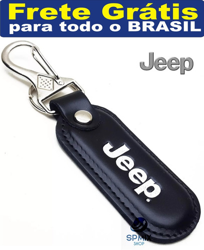 Chaveiro Couro Jeep Carro Mosquetão Renegade Frete Gratis